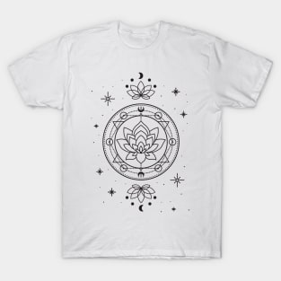 Lotus with moon phase T-Shirt